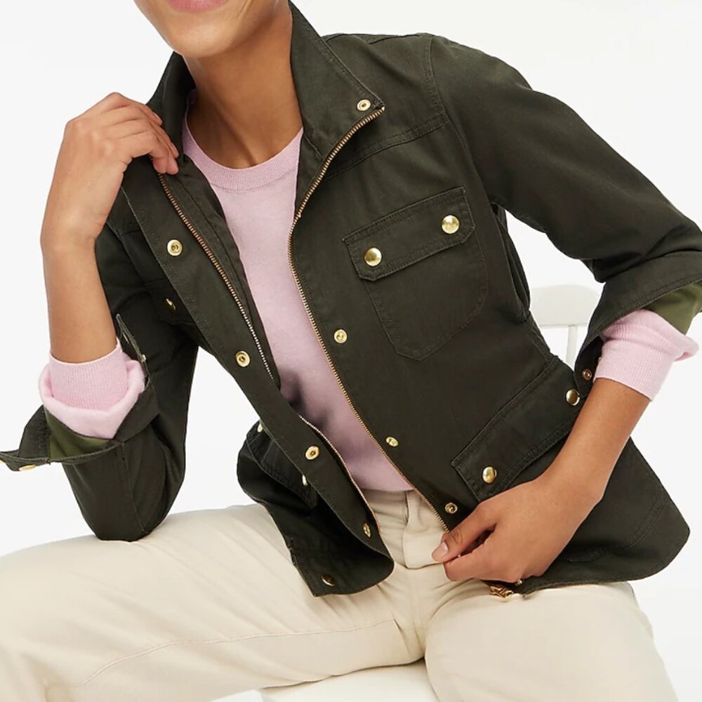 J. Crew Resin-Coated Twill Field Jacket - Picture 1 of 9